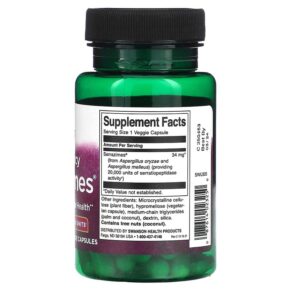 Thực phẩm bổ sung Swanson High Potency Serrazimes 34 mg 60 Veggie Capsules 087614023250