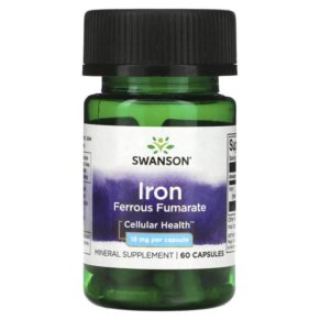Thực phẩm chức năng Swanson Iron Ferrous Fumarate 18 mg 60 Capsules 087614115870