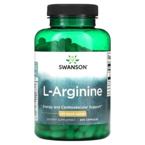 Thực phẩm chức năng Swanson L-Arginine 500 mg 200 Capsules 087614019352