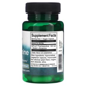 Thực phẩm bổ sung Swanson L-Glutamine 500 mg 60 Veggie Caps 087614024554