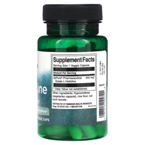 Thực phẩm bổ sung Swanson L-Histidine 500 mg 60 Veggie Caps 087614024790