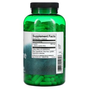 Swanson L-lysine 500 mg 300 Capsules 3 Thực phẩm bổ sung Swanson L-lysine 500 mg 300 Capsules 087614012698