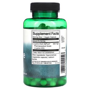 Thực phẩm bổ sung Swanson L-Lysine 90 Veggie Capsules 087614024523