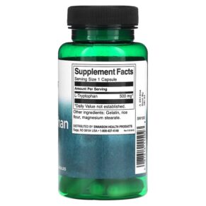 Thực phẩm bổ sung Swanson L-Tryptophan 500 mg 60 Capsules 087614115023