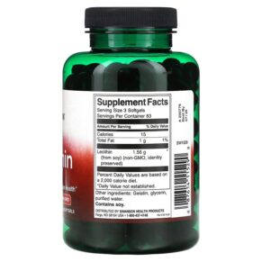 Thực phẩm bổ sung Swanson Lecithin 520 mg 250 Softgels 087614115290