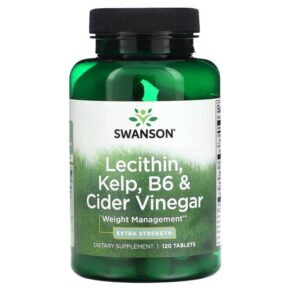Thực phẩm chức năng Swanson Lecithin Kelp B6 & Cider Vinegar Extra Strength 120 Tablets 087614040387
