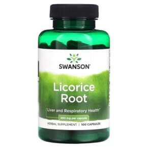 Thực phẩm chức năng Swanson Licorice Root 450 mg 100 Capsules 087614015217