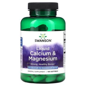 Thực phẩm chức năng Swanson Liquid Calcium & Magnesium 100 Softgels 087614012179