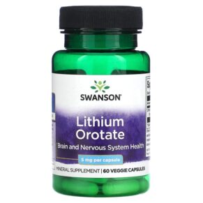 Thực phẩm chức năng Swanson Lithium Orotate 5 mg 60 Veggie Capsules 087614029139