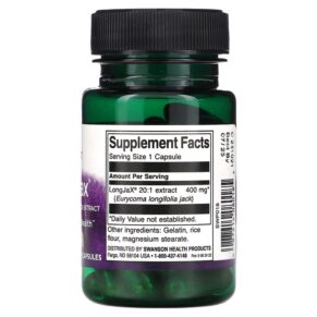 Thực phẩm bổ sung Swanson LongJax Eurycoma Longifolia Jack Extract 400 mg 30 Capsules 087614080185