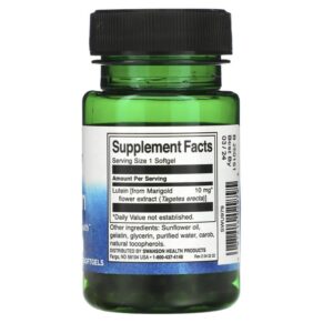 Thực phẩm bổ sung Swanson Lutein 10 mg 60 Softgels 087614029795