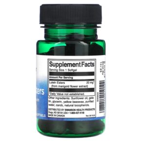 Thực phẩm bổ sung Swanson Lutein Esters 20 mg 60 Softgels 087614019024