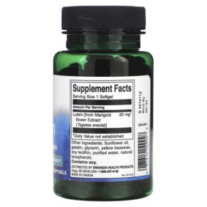 Thực phẩm bổ sung Swanson Lutein High Potency 20 mg 120 Softgels 087614029948