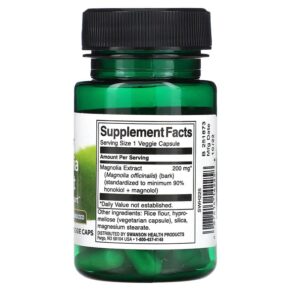 Thực phẩm bổ sung Swanson Magnolia Extract 200 mg 30 Veggie Caps 087614142258
