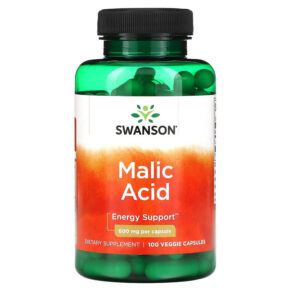 Thực phẩm chức năng Swanson Malic Acid 600 mg 100 Veggie Capsules 087614019390