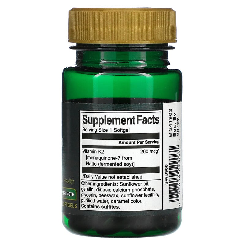 Swanson Maximum Strength Real Food K2 200 mcg 30 Softgels 2 Thực phẩm bổ sung Swanson Maximum Strength Real Food K2 200 mcg 30 Softgels 087614029061