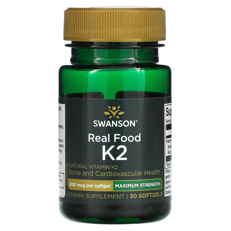 Swanson Maximum Strength Real Food K2 200 mcg 30 Softgels 8 Thực phẩm chức năng Swanson Maximum Strength Real Food K2 200 mcg 30 Softgels 087614029061
