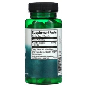 Thực phẩm bổ sung Swanson N-Acetyl Cysteine Antioxidant Support 600 mg 100 Capsules 087614018546