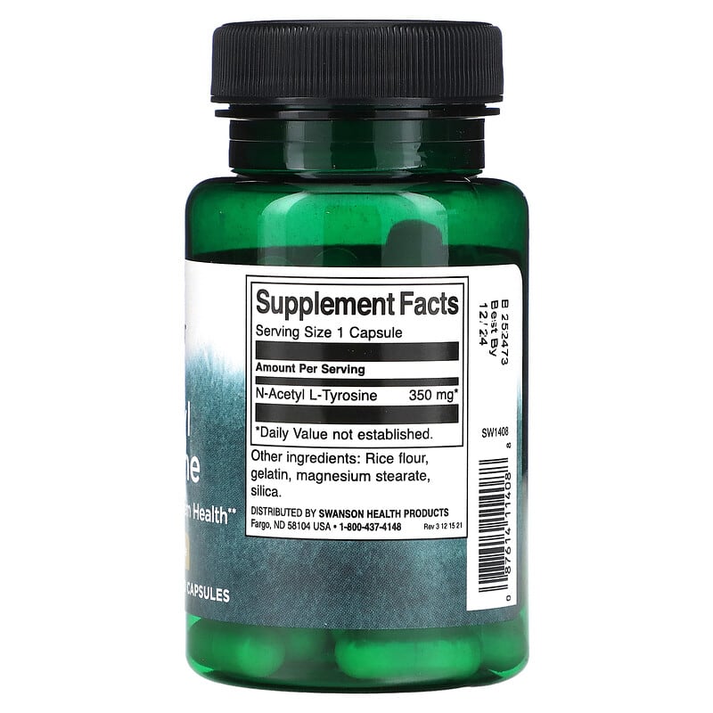 Swanson N-Acetyl L-Tyrosine 350 mg 60 Capsules 2 Thực phẩm bổ sung Swanson N-Acetyl L-Tyrosine 350 mg 60 Capsules 087614114088