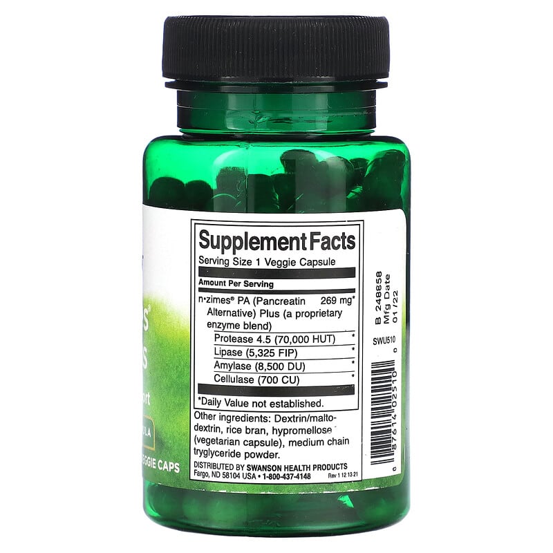 Swanson N-Zimes PA Plus 90 Veggie Caps 2 Thực phẩm bổ sung Swanson N-Zimes PA Plus 90 Veggie Caps 087614025100