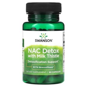 Thực phẩm chức năng Swanson NAC Detox with Milk Thistle with BroccoPhane 60 Capsules 087614118666