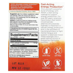 Thực phẩm bổ sung Swanson NADH Peppermint 10 mg 30 Lozenges 087614023748