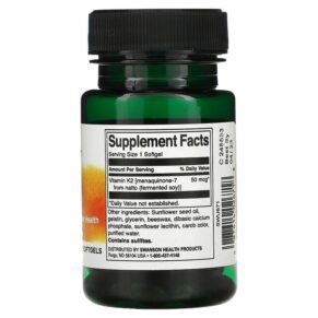 Swanson Natural Vitamin K2 50 mcg 30 Softgels 3 Thực phẩm bổ sung Swanson Natural Vitamin K2 50 mcg 30 Softgels 087614026718
