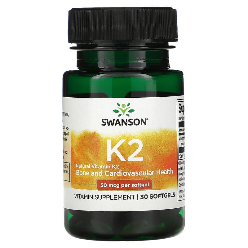 Swanson Natural Vitamin K2 50 mcg 30 Softgels 8 Thực phẩm chức năng Swanson Natural Vitamin K2 50 mcg 30 Softgels 087614026718