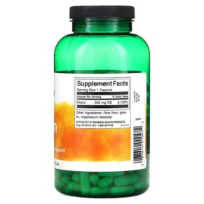 Thực phẩm bổ sung Swanson Niacin 500 mg 250 Capsules 087614010472