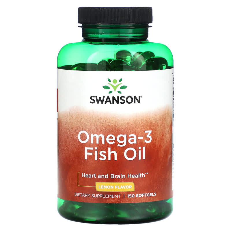 Swanson Omega-3 Fish Oil Lemon 150 Softgels 8 Thực phẩm chức năng Swanson Omega-3 Fish Oil Lemon 150 Softgels 087614112534