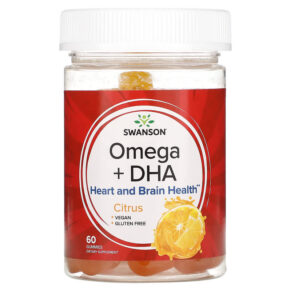 Thực phẩm chức năng Swanson Omega + DHA Citrus 60 Gummies 087614118680