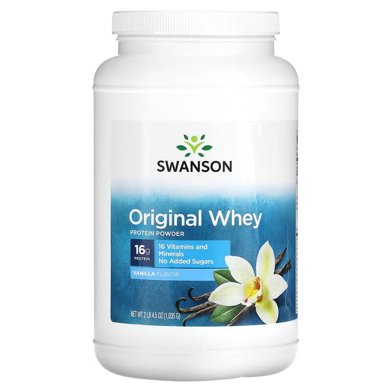 Swanson Original Whey Protein Powder Vanilla 2 lb 4.5 oz (1.035 g) 8 Thực phẩm chức năng Swanson Original Whey Protein Powder Vanilla 2 lb 4.5 oz (1.035 g) 087614112336