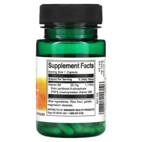 Thực phẩm bổ sung Swanson P-5-P Pyridoxal-5-Phosphate 20 mg 60 Capsules 087614117096