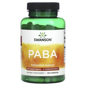 Thực phẩm chức năng Swanson PABA 500 mg 120 Capsules 087614113678