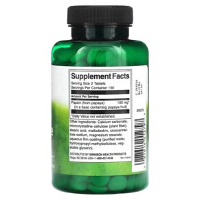 Thực phẩm bổ sung Swanson Papaya Supreme 50 mg 300 Tablets 087614012797