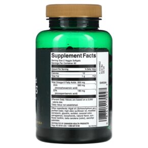 Thực phẩm bổ sung Swanson Plant Based Omega-3 120 Veggie Capsules 087614170947