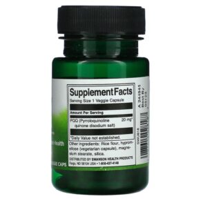 Thực phẩm bổ sung Swanson PQQ 20 mg 30 Veggie Caps 087614028187
