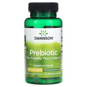 Thực phẩm chức năng Swanson Prebiotic For Friendly Flora Support 375 mg 60 Veggie Capsules 087614190327