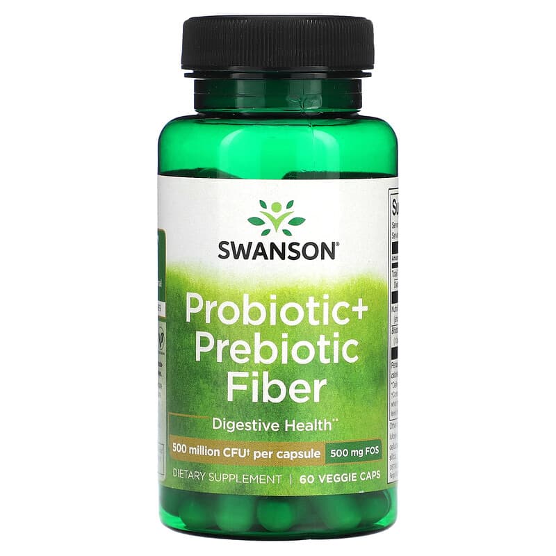 Swanson Probiotic + Prebiotic Fiber 500 Million CFU 60 Veggie Caps 8 Thực phẩm chức năng Swanson Probiotic + Prebiotic Fiber 500 Million CFU 60 Veggie Caps 087614190389