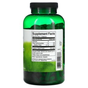 Thực phẩm bổ sung Swanson Psyllium Husks 610 mg 300 Capsules 087614110776
