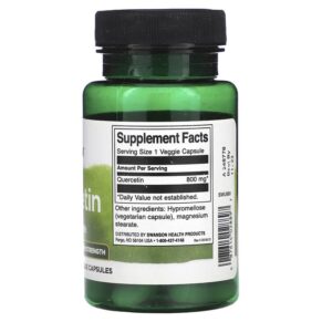Thực phẩm bổ sung Swanson Quercetin Maximum Strength 800 mg 30 Veggie Capsules 087614028897