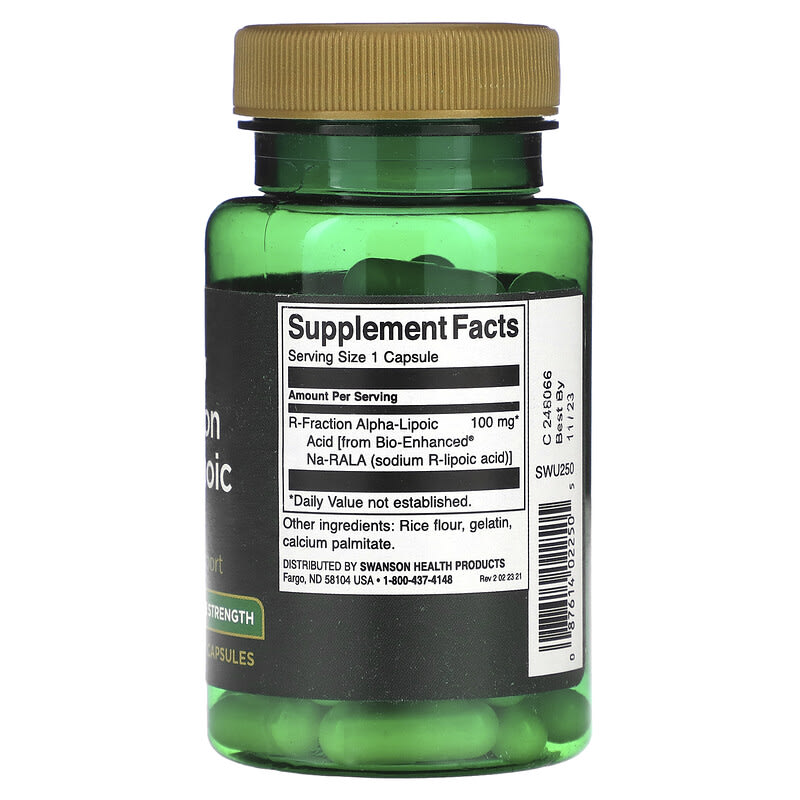 Swanson R-Fraction Alpha Lipoic Acid Double Strength 100 mg 60 Capsules 2 Thực phẩm bổ sung Swanson R-Fraction Alpha Lipoic Acid Double Strength 100 mg 60 Capsules 087614022505