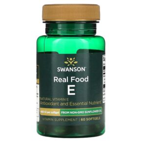 Thực phẩm chức năng Swanson Real Food E 400 IU 60 Softgels 087614115825