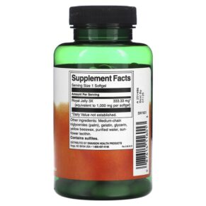 Thực phẩm bổ sung Swanson Royal Jelly Maximum Strength 100 Softgels 087614116013