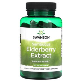 Thực phẩm chức năng Swanson Sambucus Elderberry Extract 575 mg 120 Veggie Capsules 087614117829