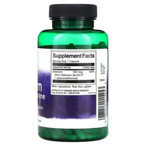 Thực phẩm bổ sung Swanson Selenium L-Selenomethionine 100 mcg 300 Capsules 087614015453