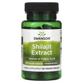 Thực phẩm chức năng Swanson Shilajit Extract Standardized 400 mg 60 Veggie Capsules 087614142050