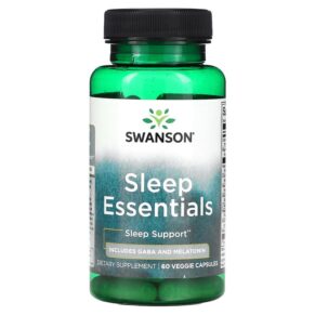 Thực phẩm chức năng Swanson Sleep Essentials 60 Veggie Capsules 087614071046