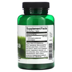 Thực phẩm bổ sung Swanson Spirulina 500 mg 180 Tablets 087614060101
