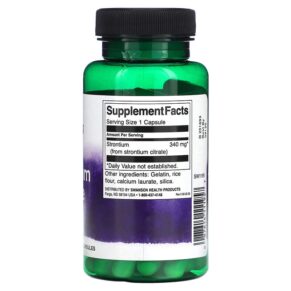 Thực phẩm bổ sung Swanson Strontium Citrate 340 mg 60 Capsules 087614111957